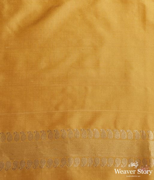 Mustard kadhwa banarasi saree with kairi boota
