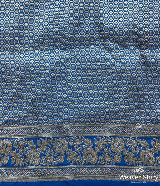 Royal Blue Banarasi jangla with sona rupa zari