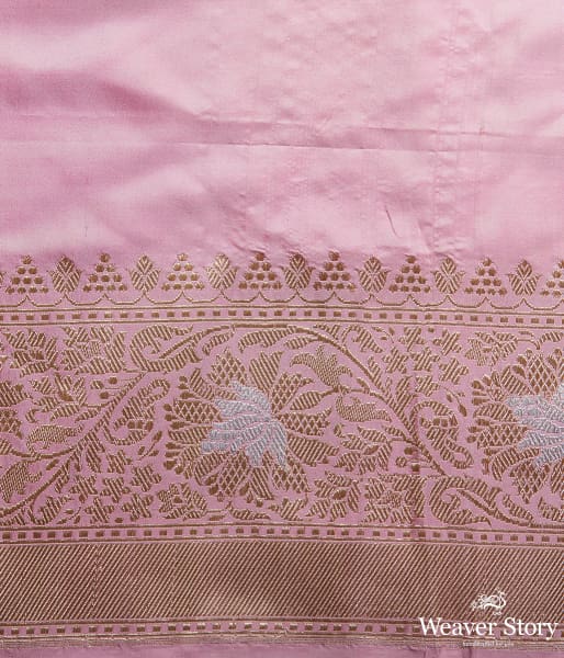 Blush Pink Handwoven Sona Rupa Kadhwa Jangla Saree