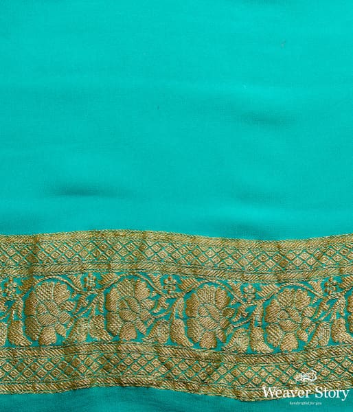 Handwoven Banarasi Georgette Saree in Blue with Kadhwa Booti