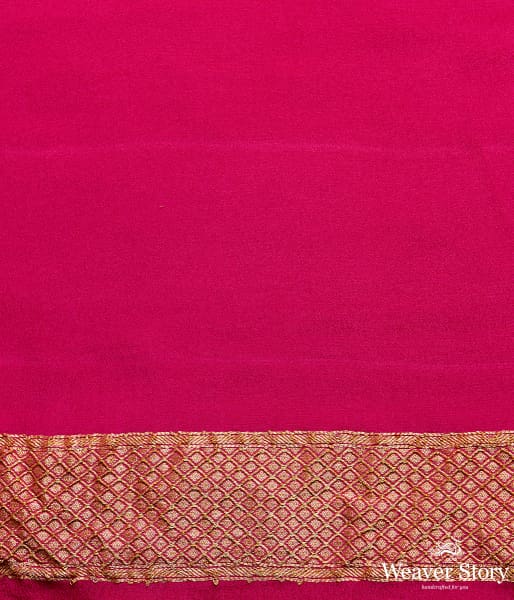 Handwoven Banarasi Georgette Saree in Pink