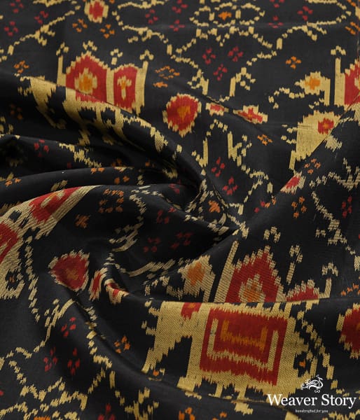 Handwoven Single Ikat Patola Dupatta in black