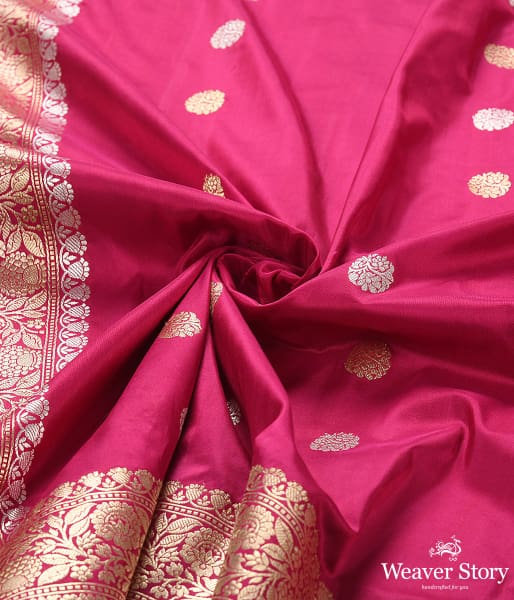 Handwoven Pink Banarasi Kadhwa Booti Dupatta