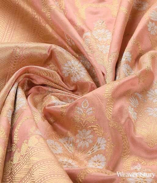 Handwoven Light Peach Kadhwa Jangla Dupatta