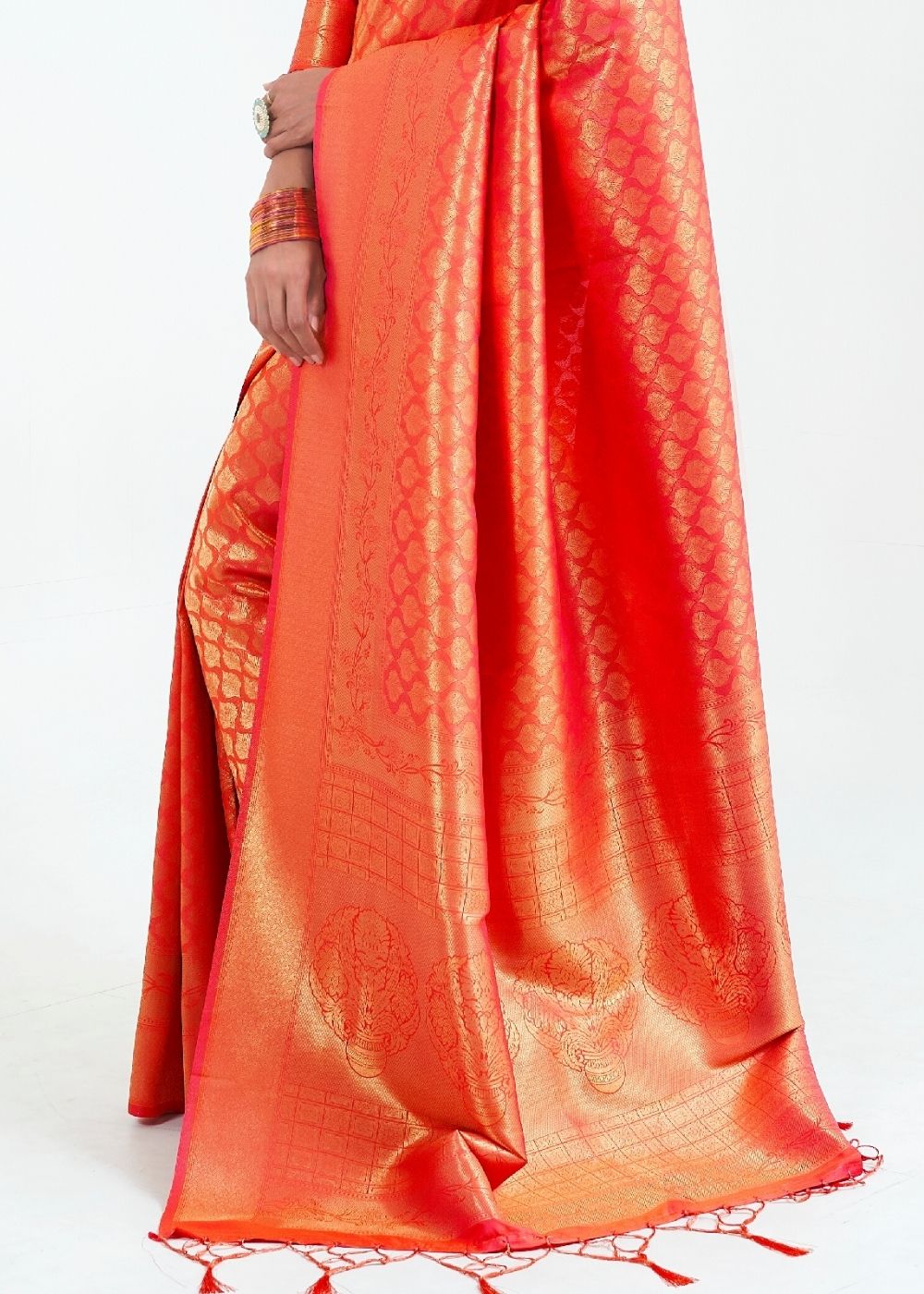 Ferrari Red Woven Kanjivaram Silk Saree : Limited Edition