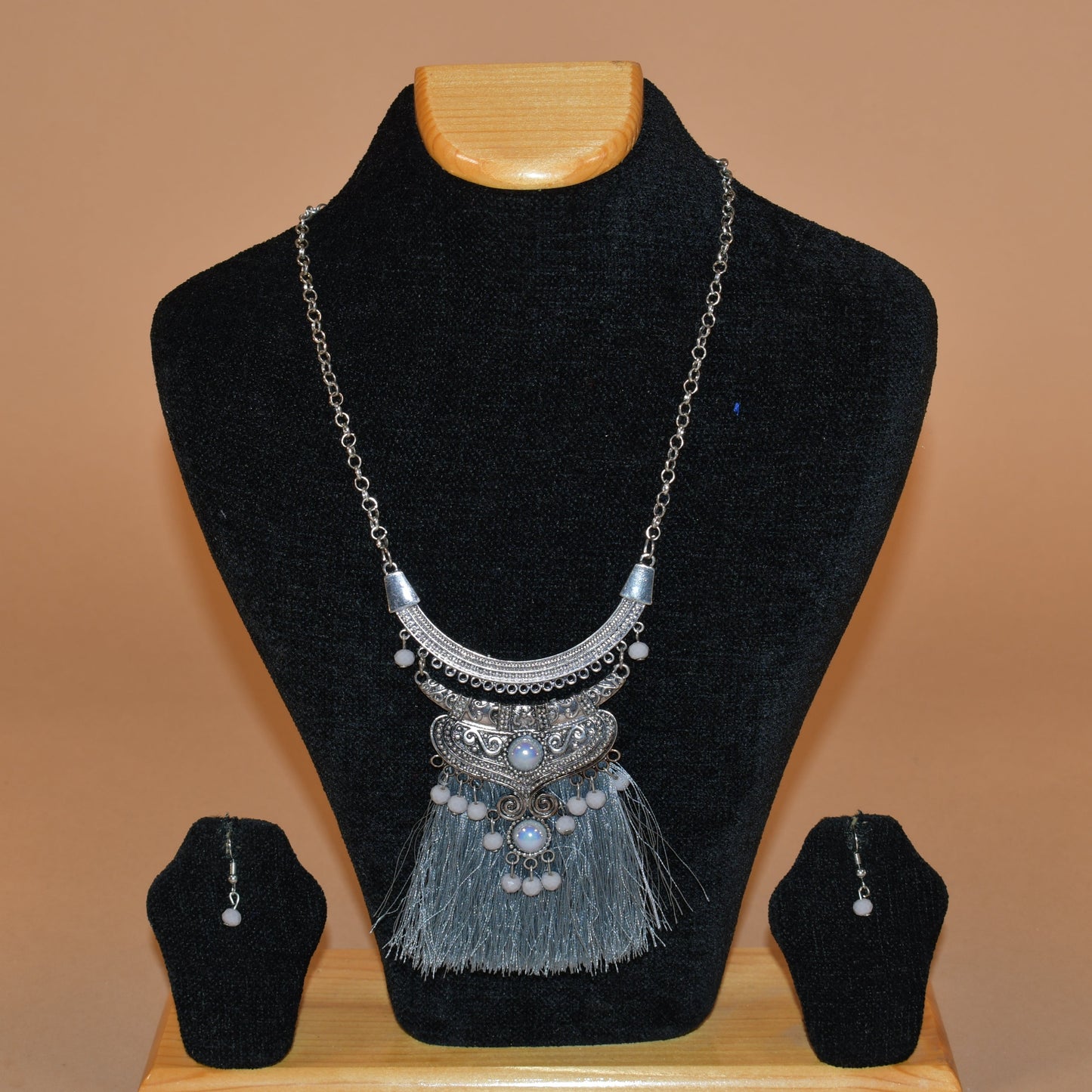 Oxidized Multi Layered Necklace Set
