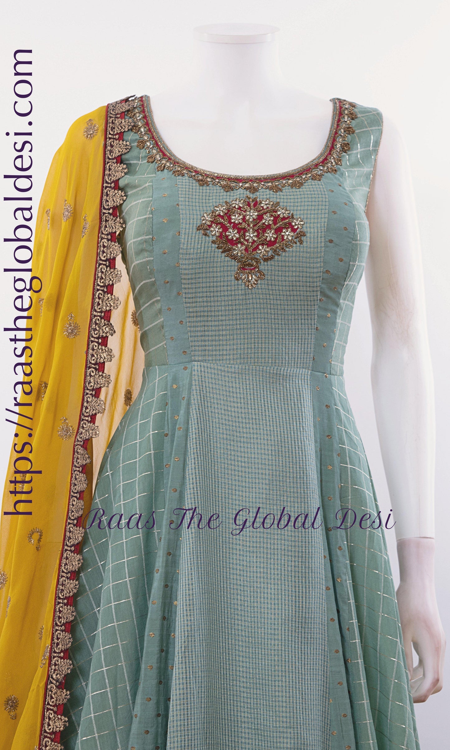 Florenza Shade of Green Long Dress