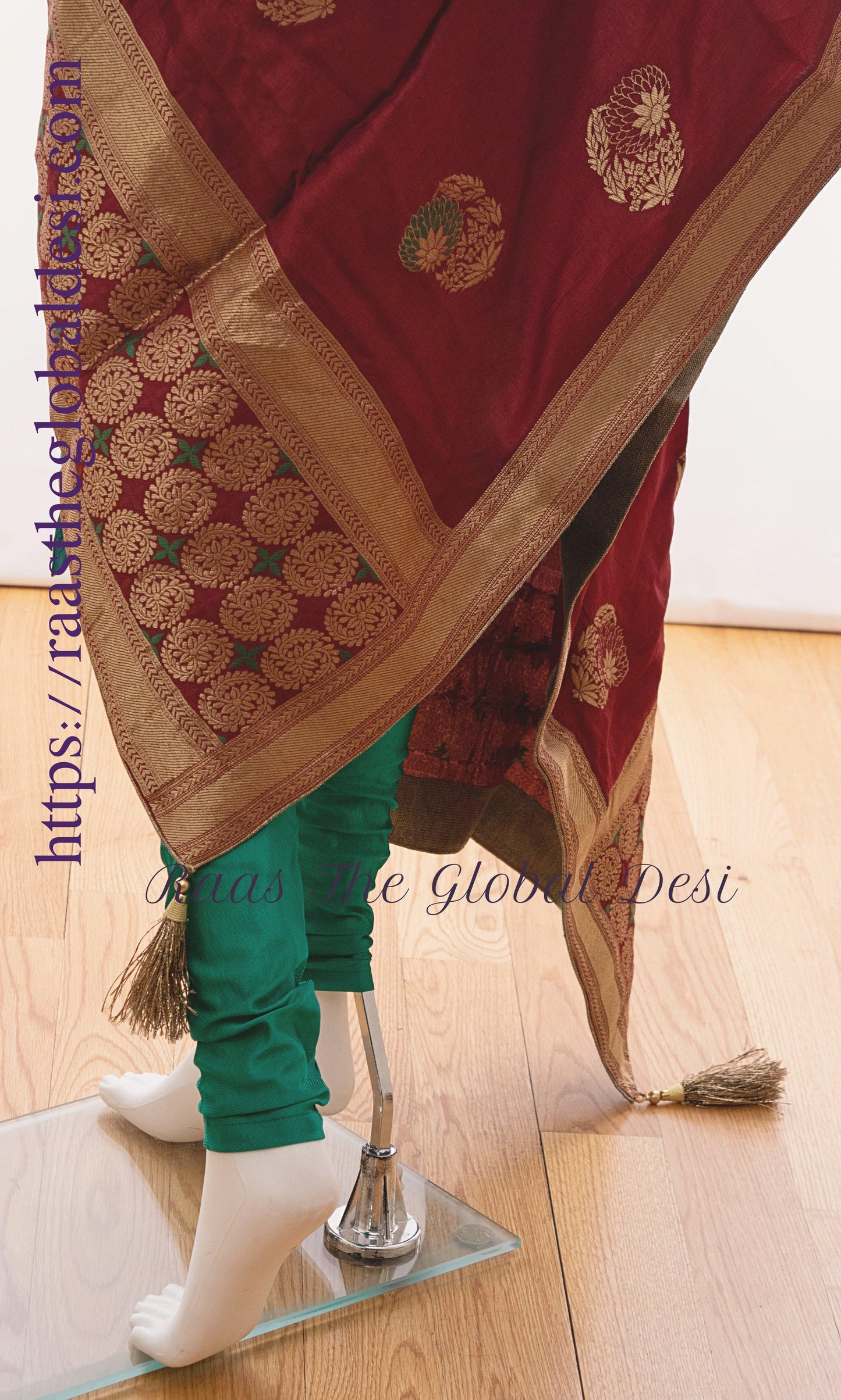 Silk Brocade Green Salwar Kameez Set
