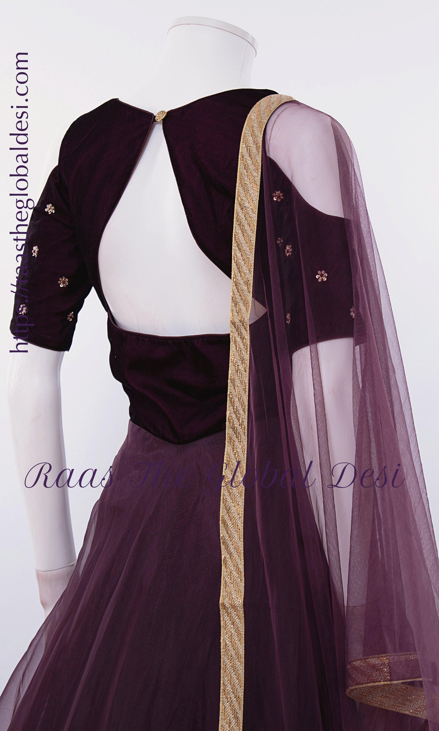Vionette Magenta Hand Embroidered Gown