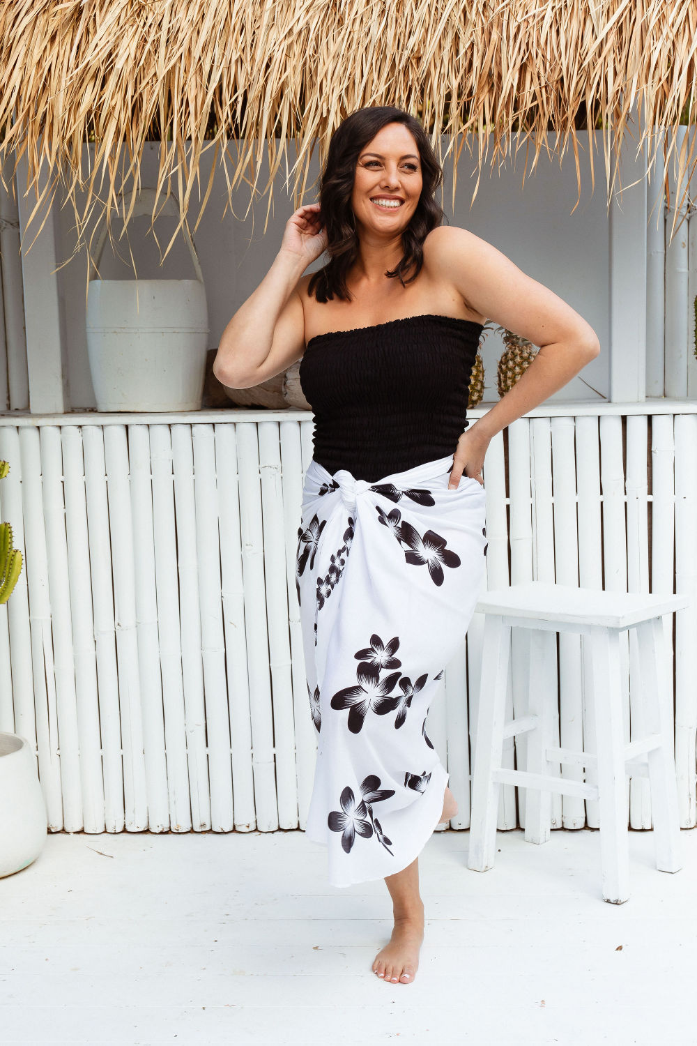 Frangipani Floral Sarong