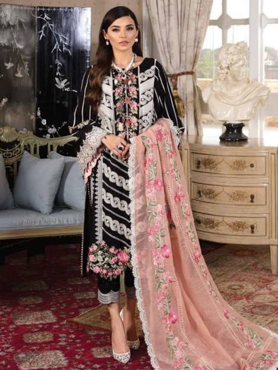 Crimson 3 PC Luxury Suit FA-108