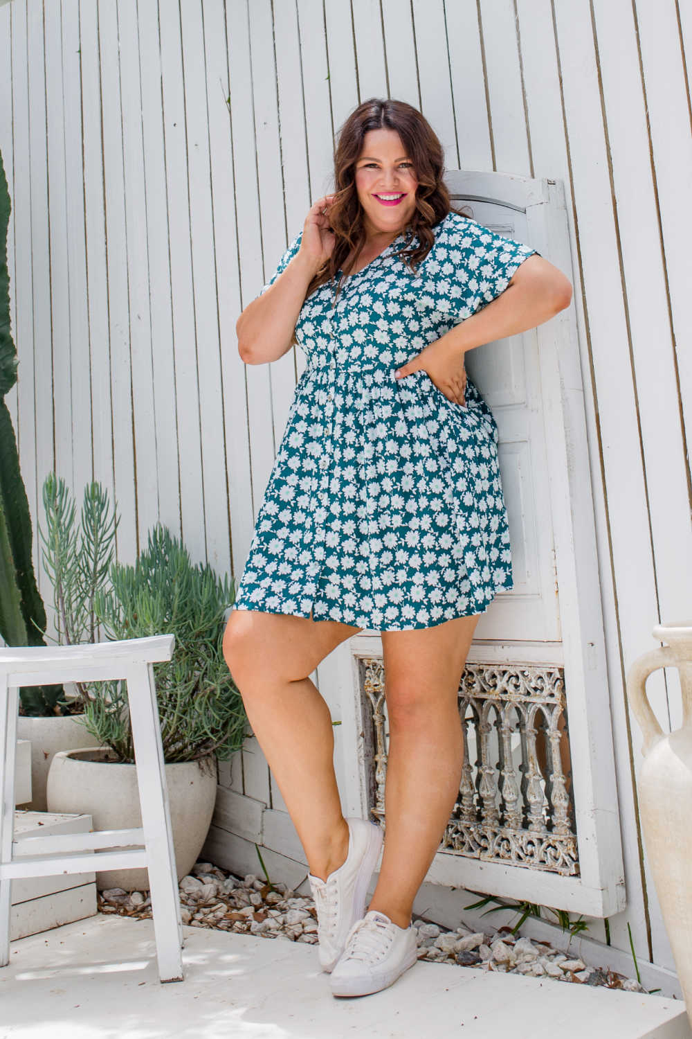 Daisy Summer Dress - Forest Green