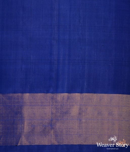 Navy Blue single ikat patola saree with tissue border