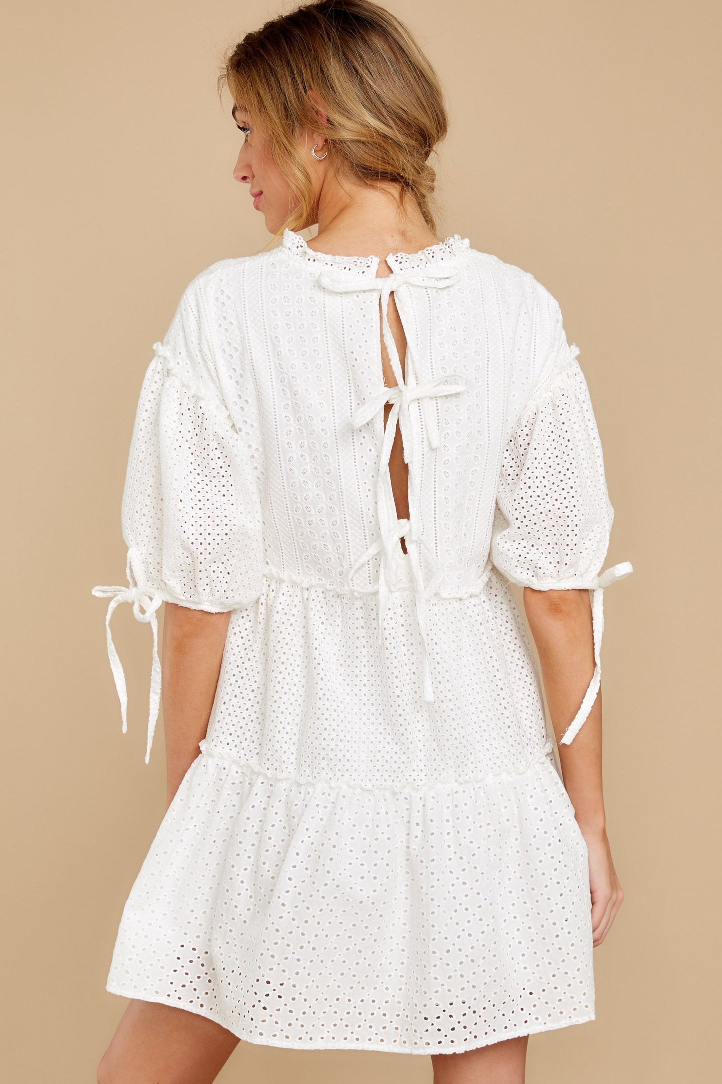On That Note White Eyelet Dress