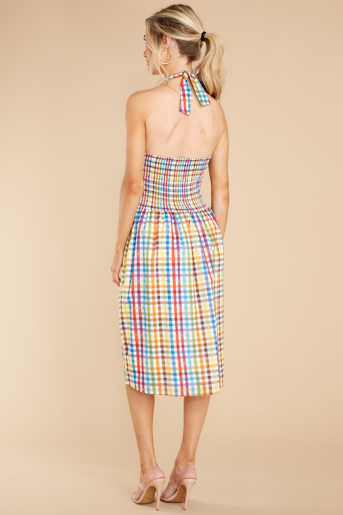 Courtland Rainbow Check Crossover Dress