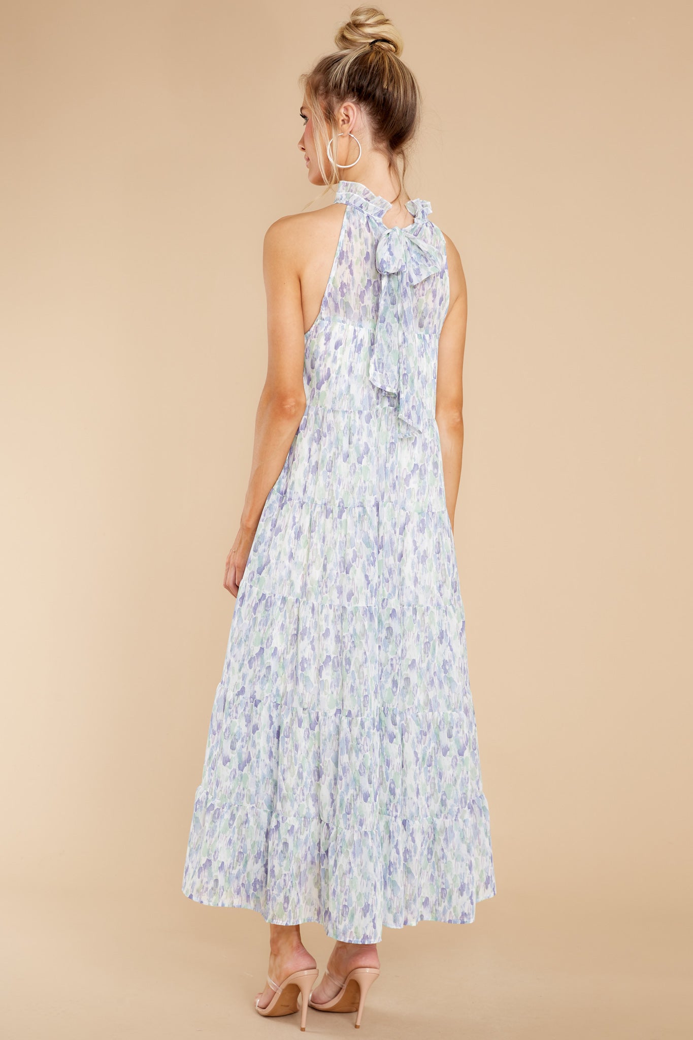 Petal Showers Blue Multi Maxi Dress