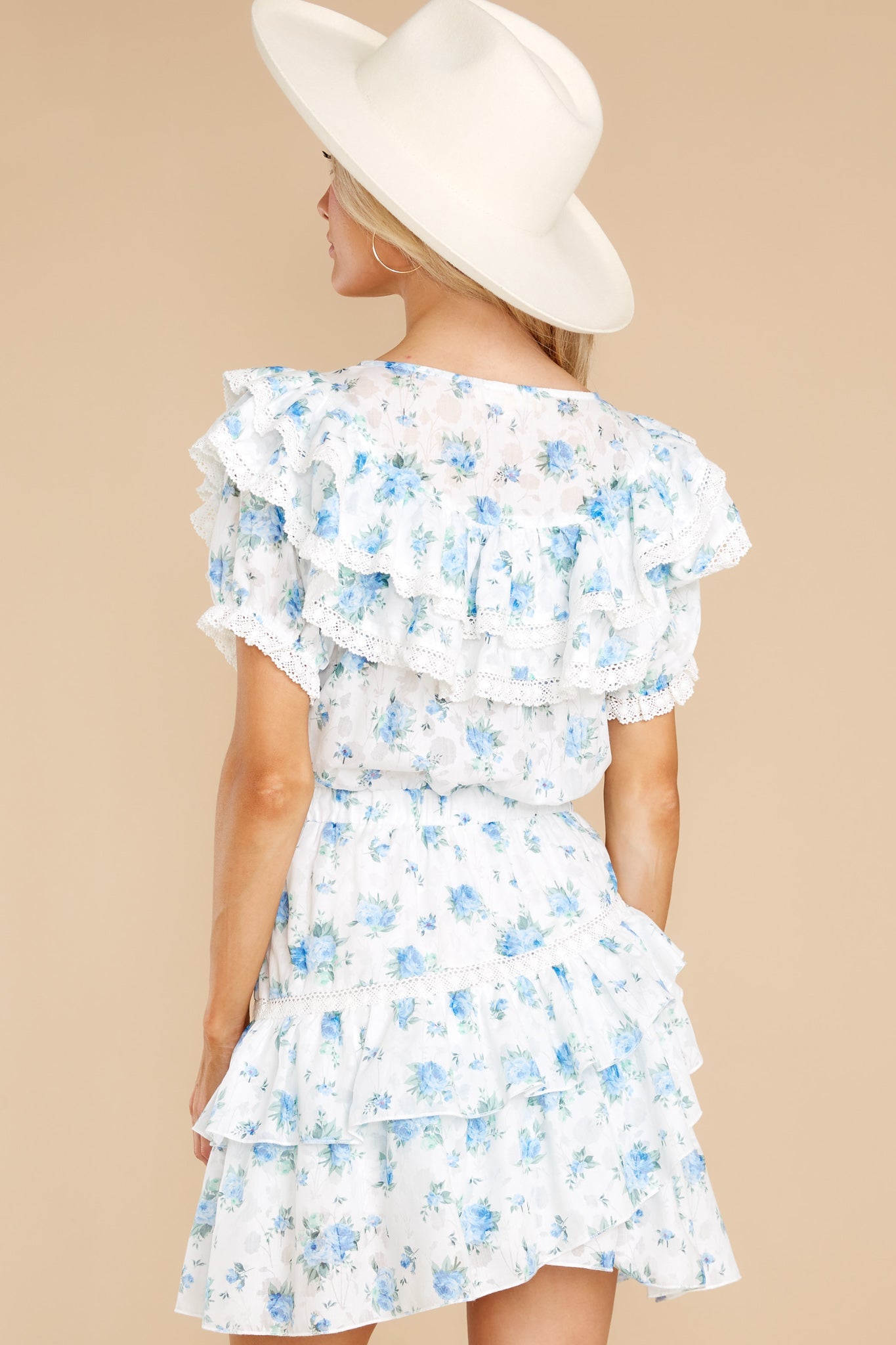 Lovely Dream Blue Floral Print Dress