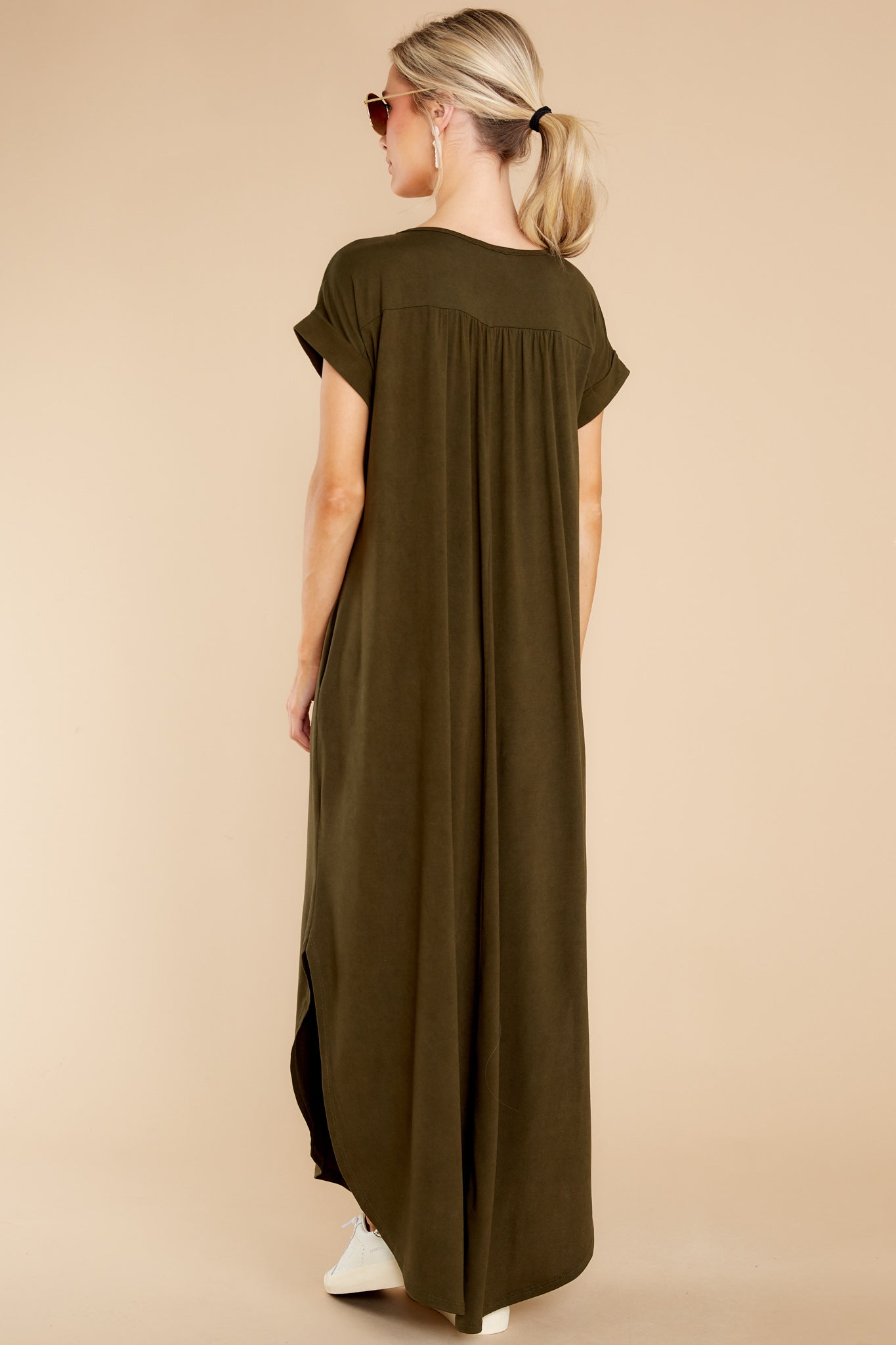 Always The Same Thing Olive Green Maxi Dress