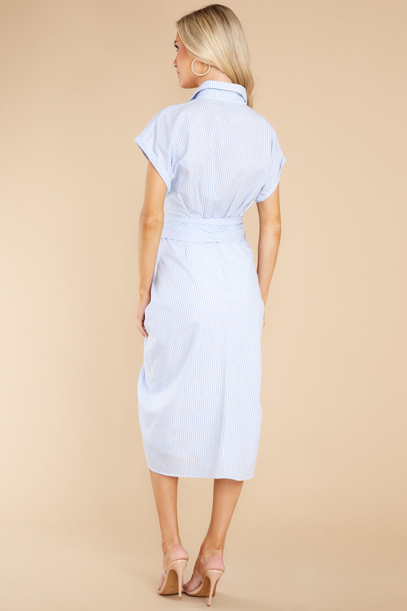 Coastal Feeling Blue Stripe Midi Dress