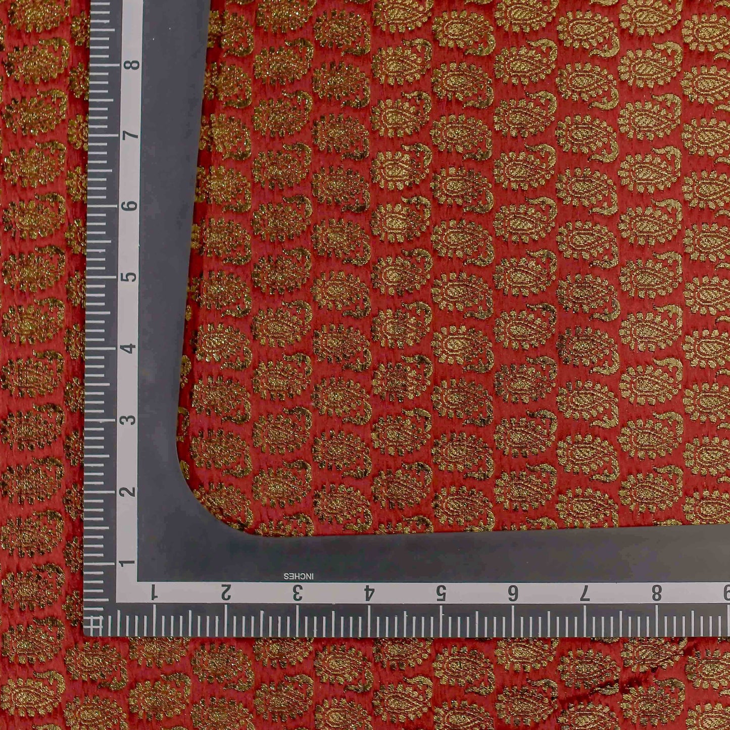 Maroon Woven Paisely Pattern Banarasi Fabric