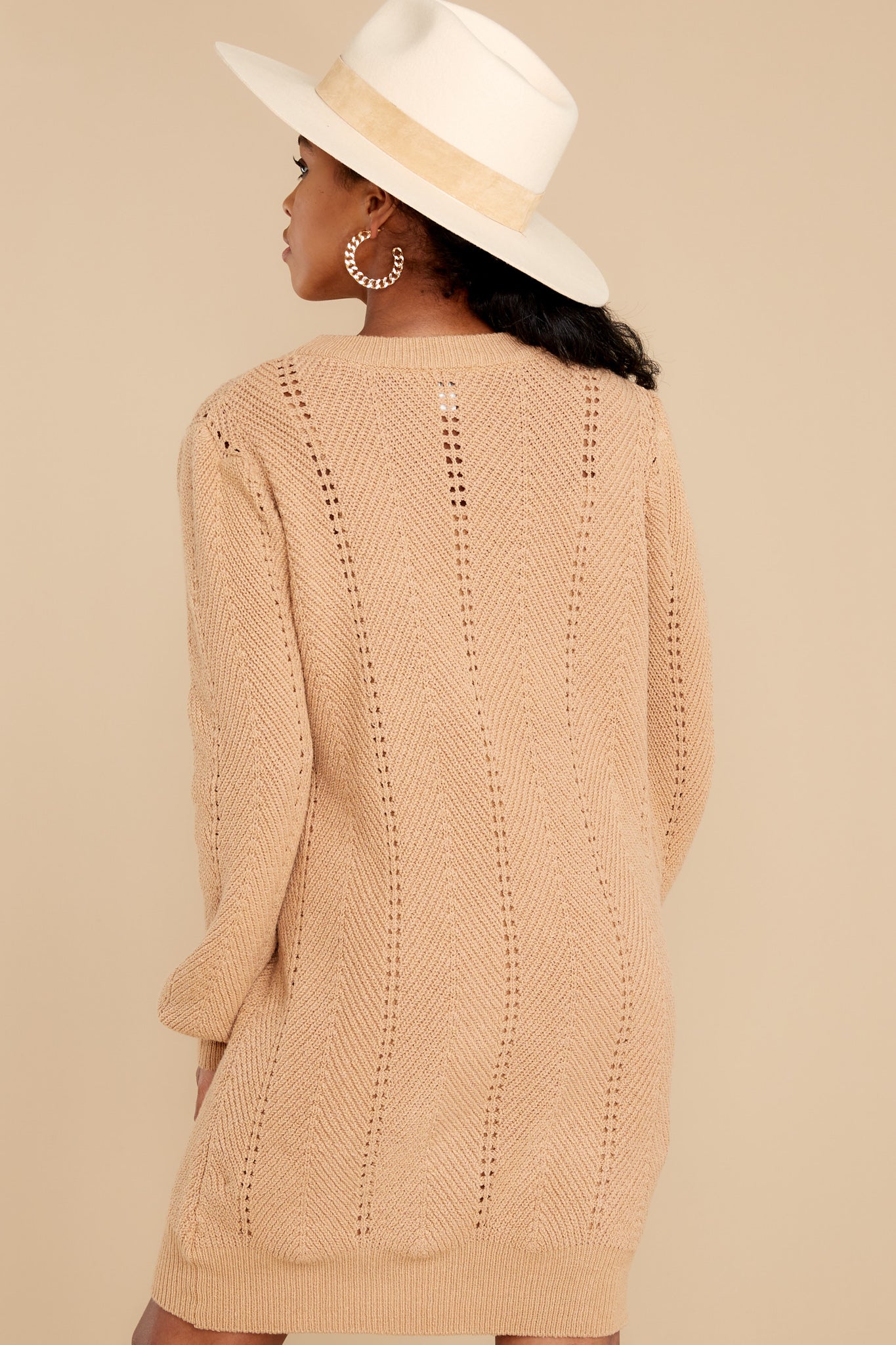 Pull Me Closer Camel Sweater Dress