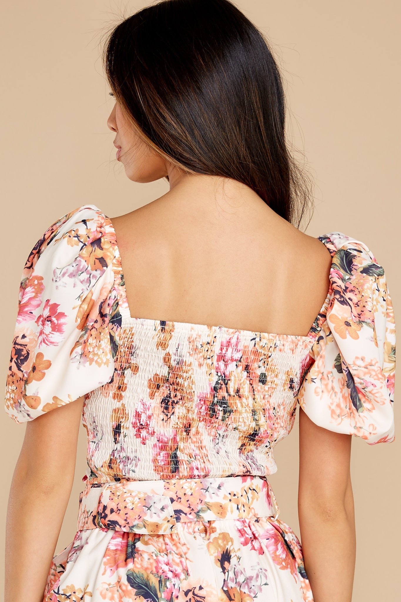Awakening Blooms Ivory Floral Print Top