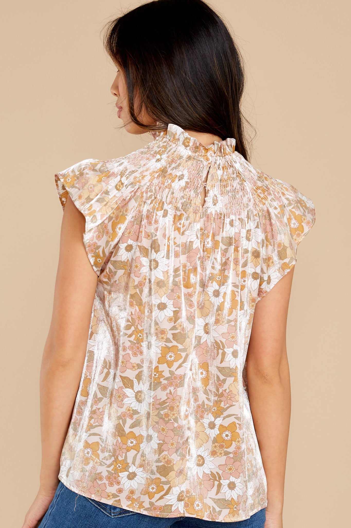 Field Of Lilies Pink Floral Print Top