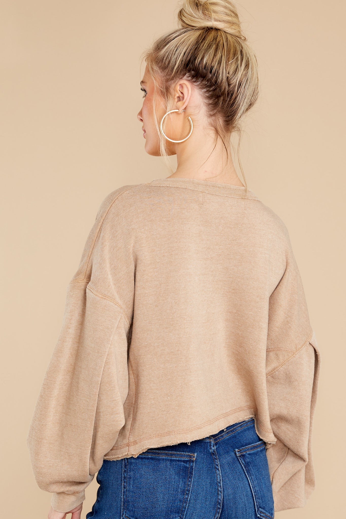 Macaroon Burnout Balloon Sleeve Crew