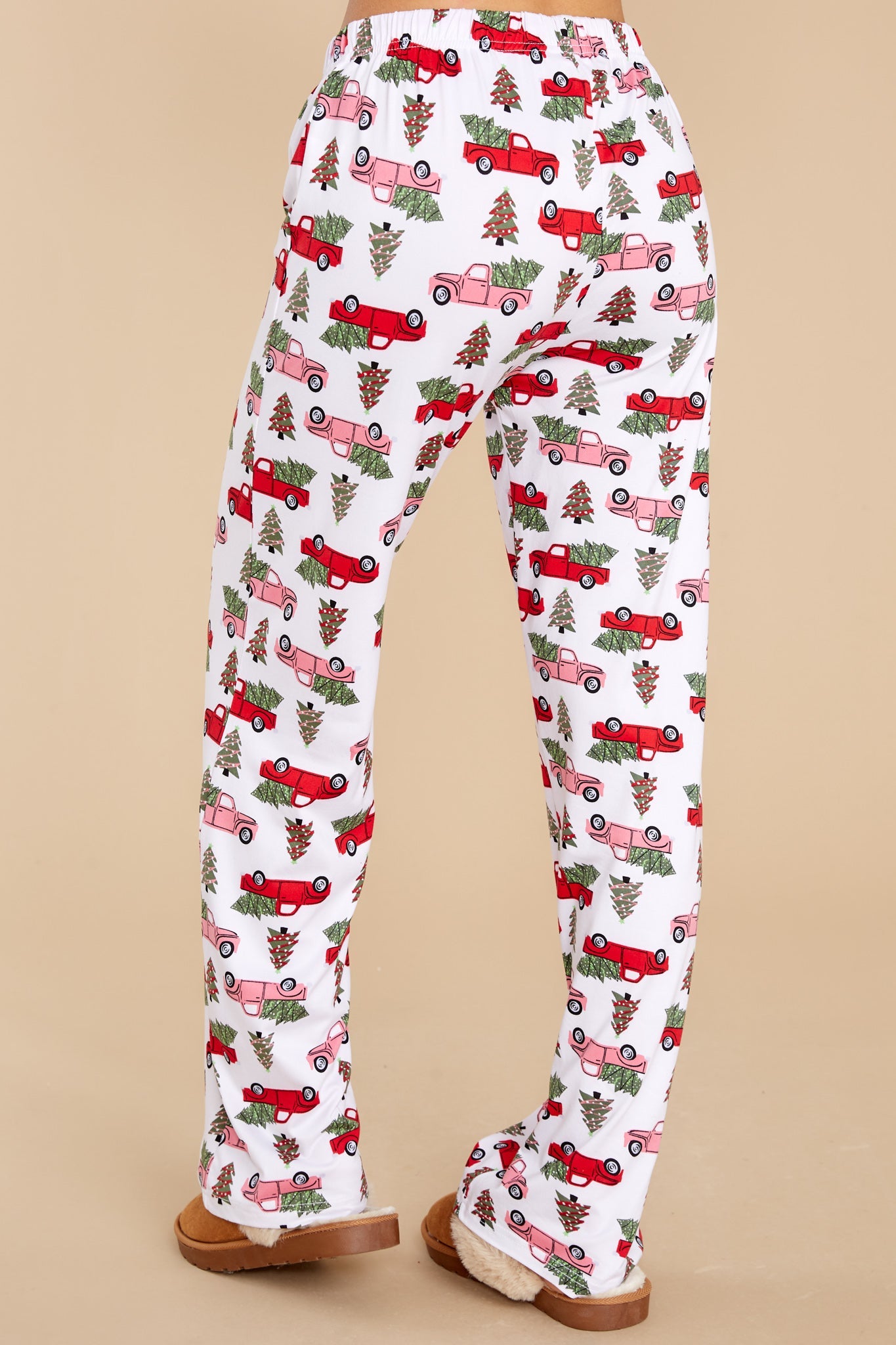 Oh Christmas Tree Red And White Print Pajama Set