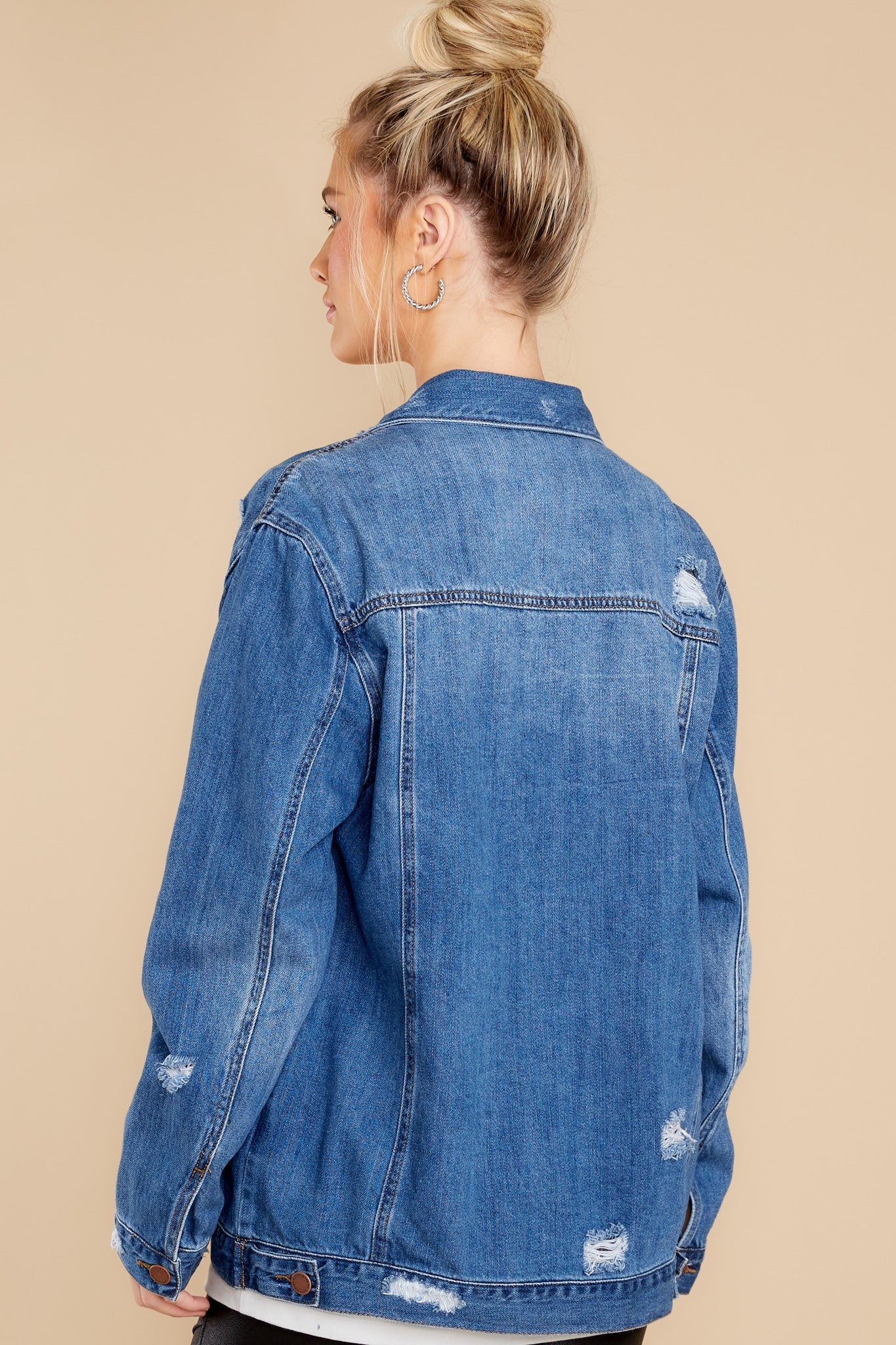 High Score Medium Wash Distressed Denim Jacket