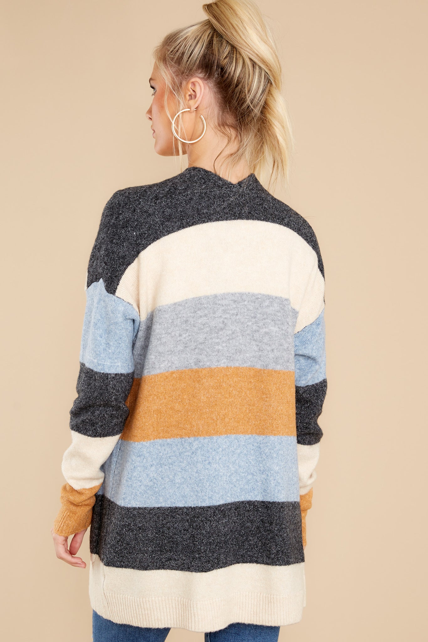 Hear Me Out Grey Colorblock Cardigan