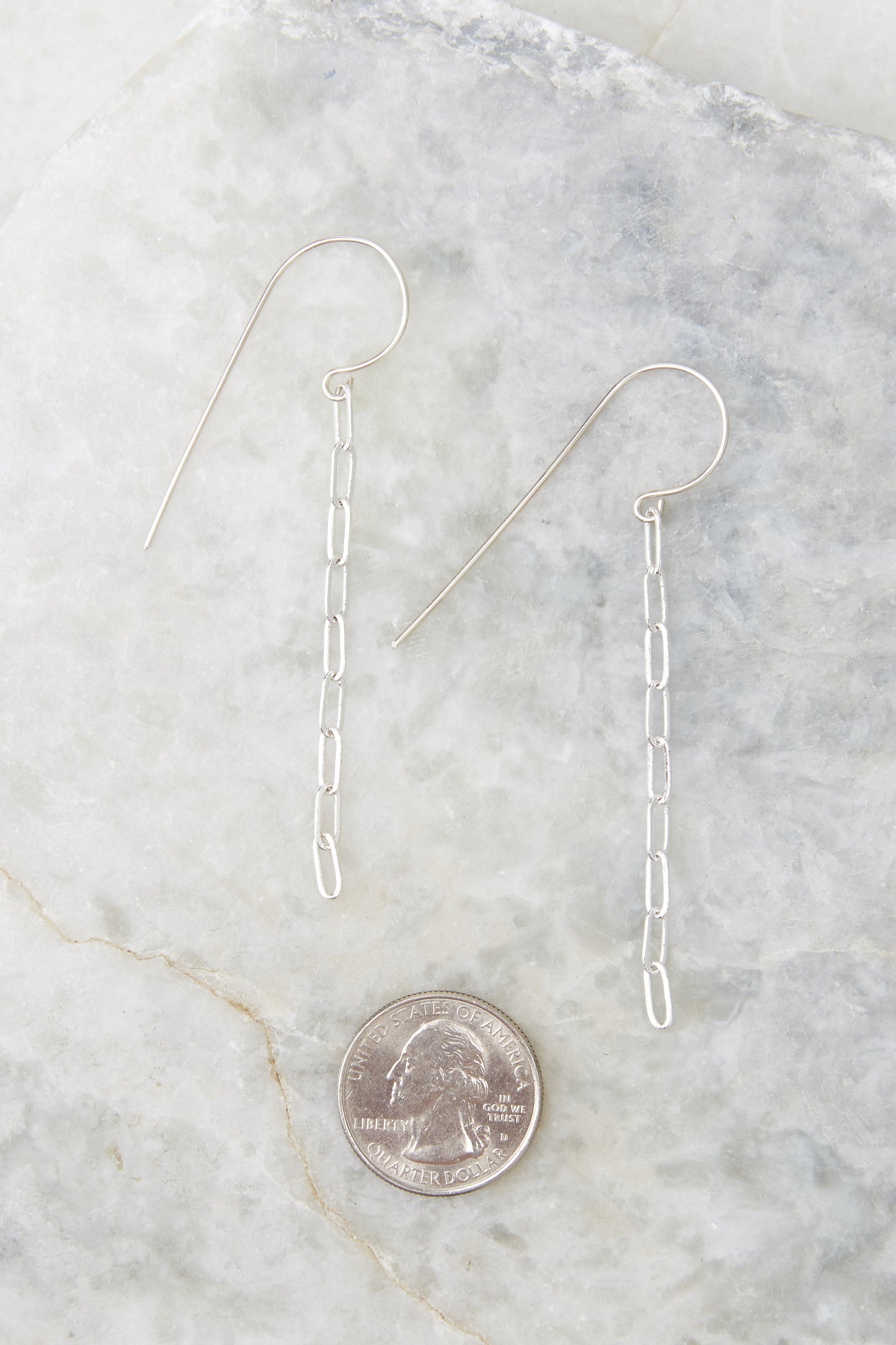 Linked Chain Silver Earrings