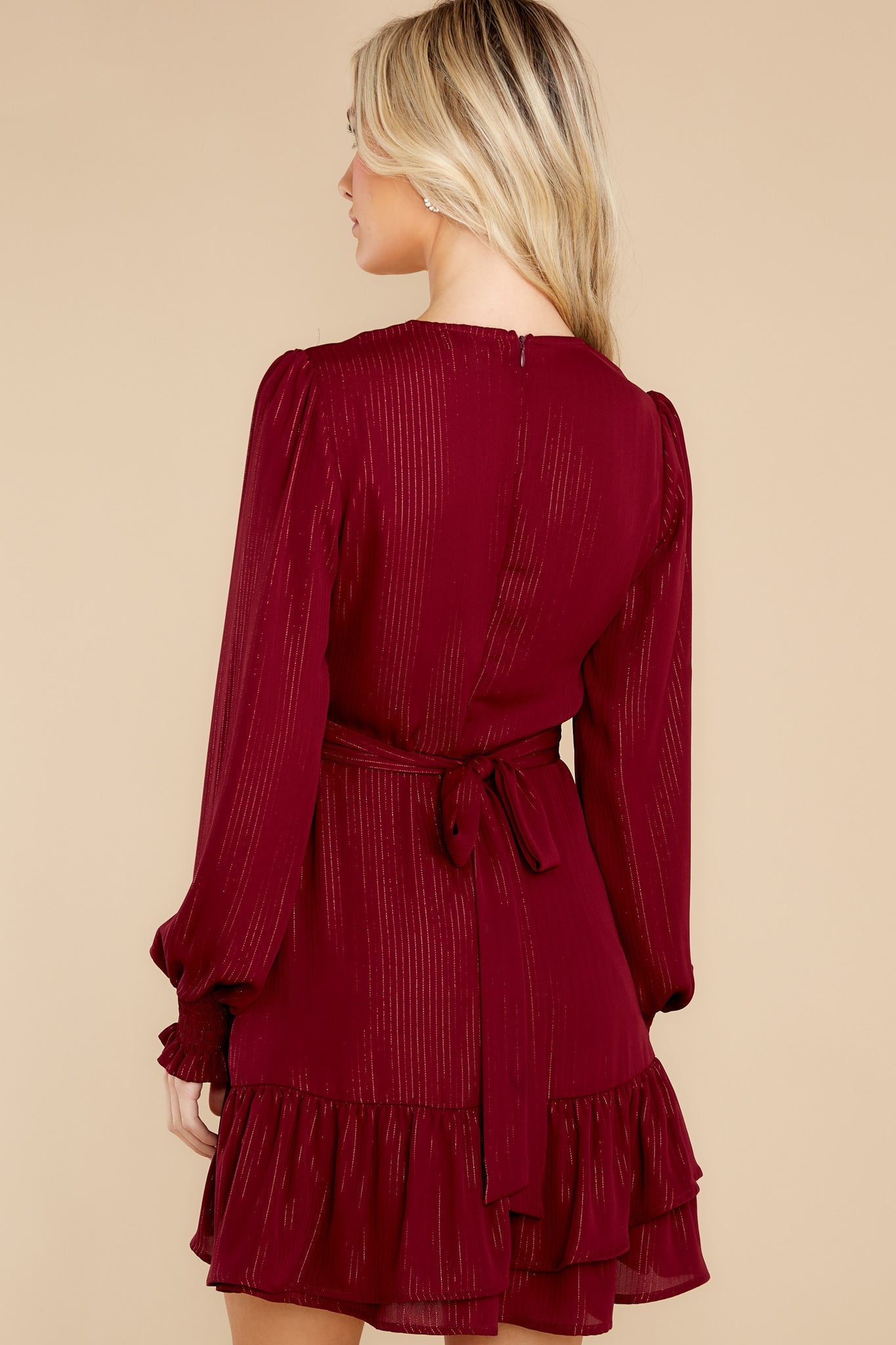 Poised Perfection Wine Dress