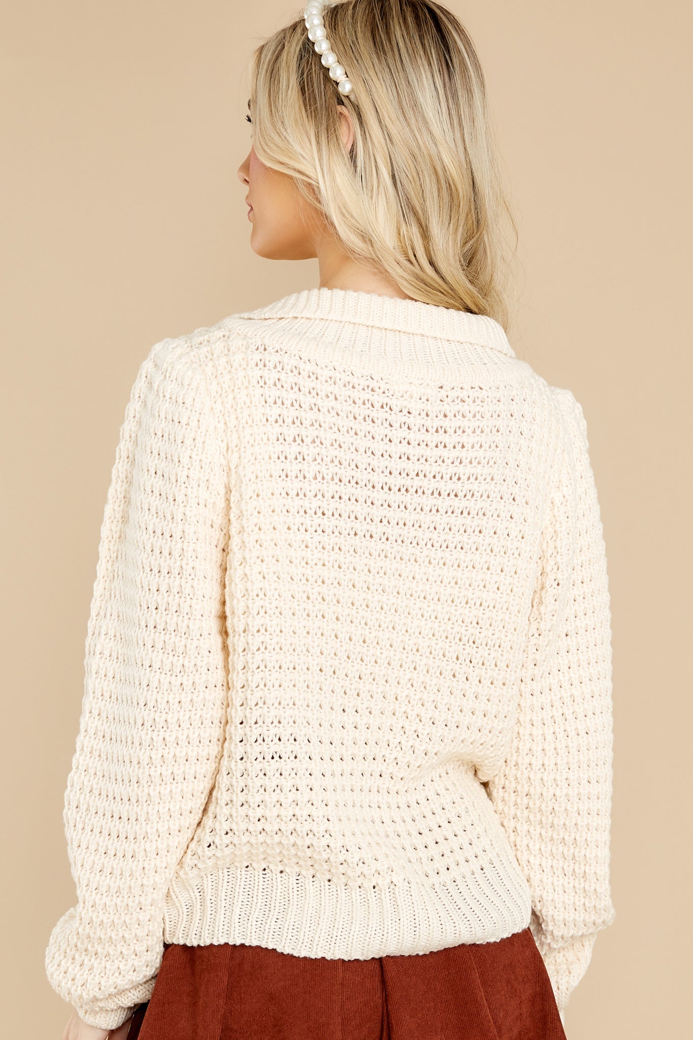 By A Thread Cream Knit Cardigan