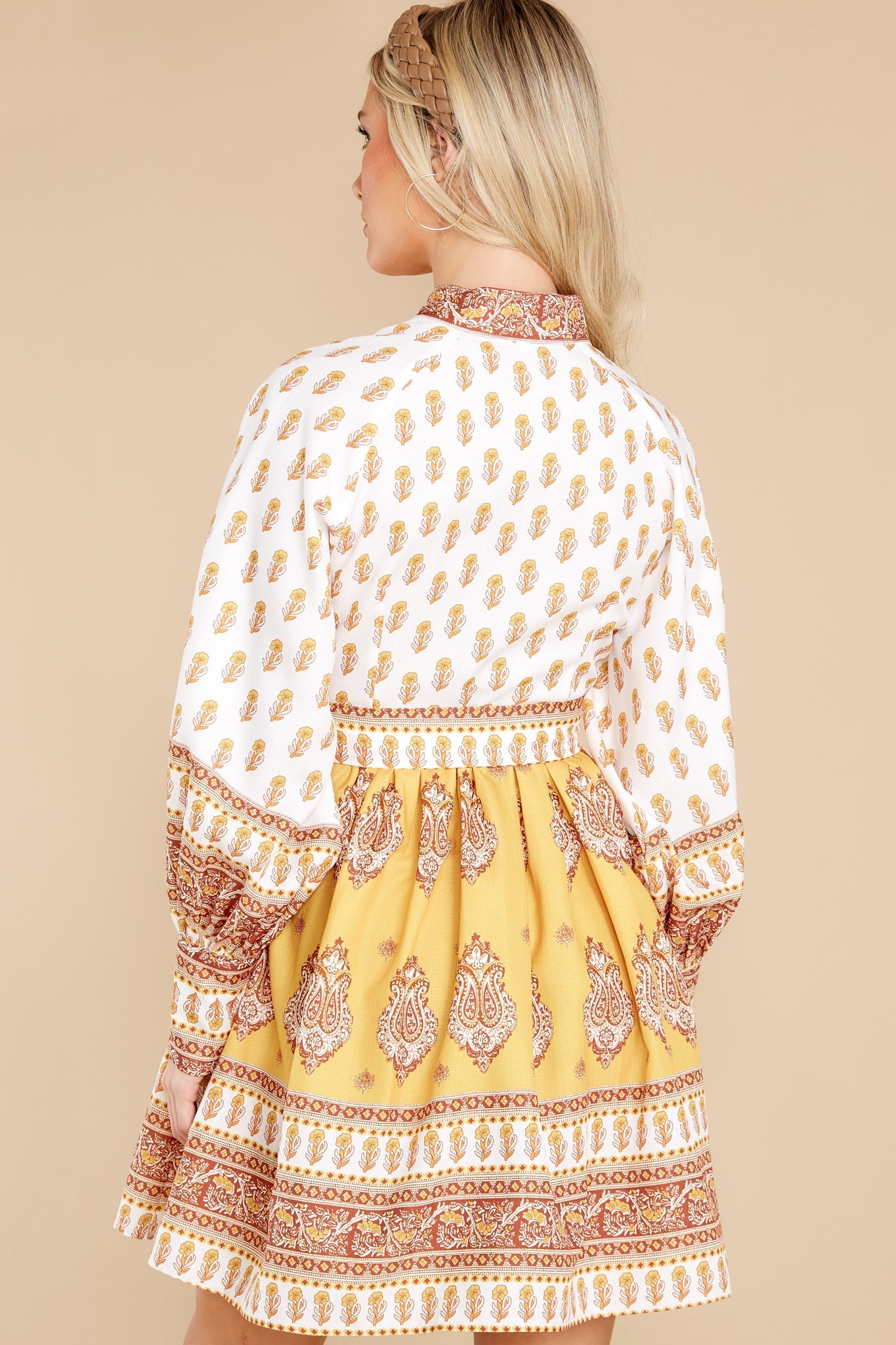 Beginning A Journey Yellow Multi Print Dress