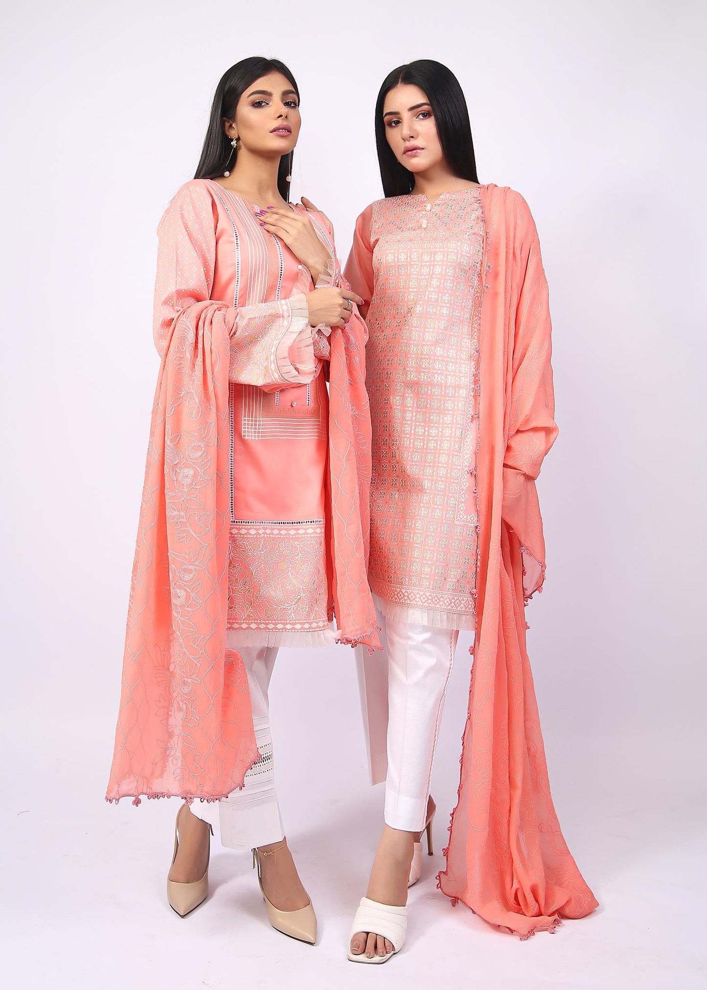 FashionPorters - Unstitched 3 Piece Block Printed Cotton Lawn Soft Pink Suit SUS22-RY10