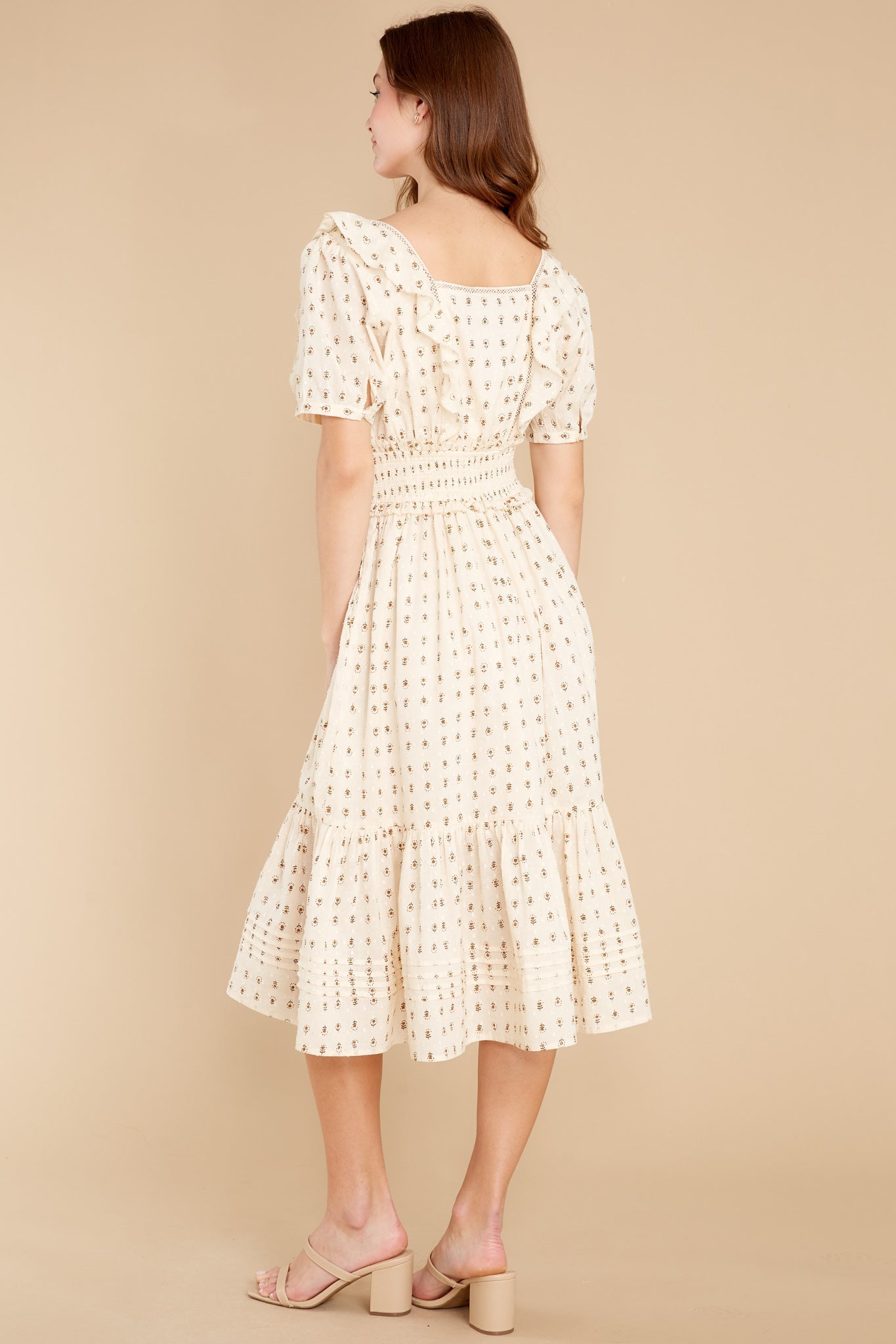 Prairie Folklore Block Print Midi Dress