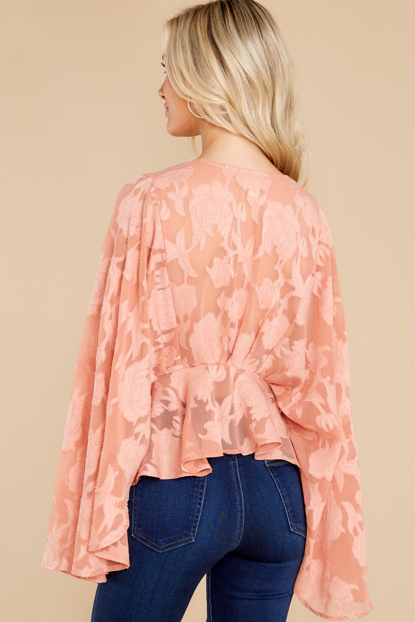 Demeter Peach Woven Top