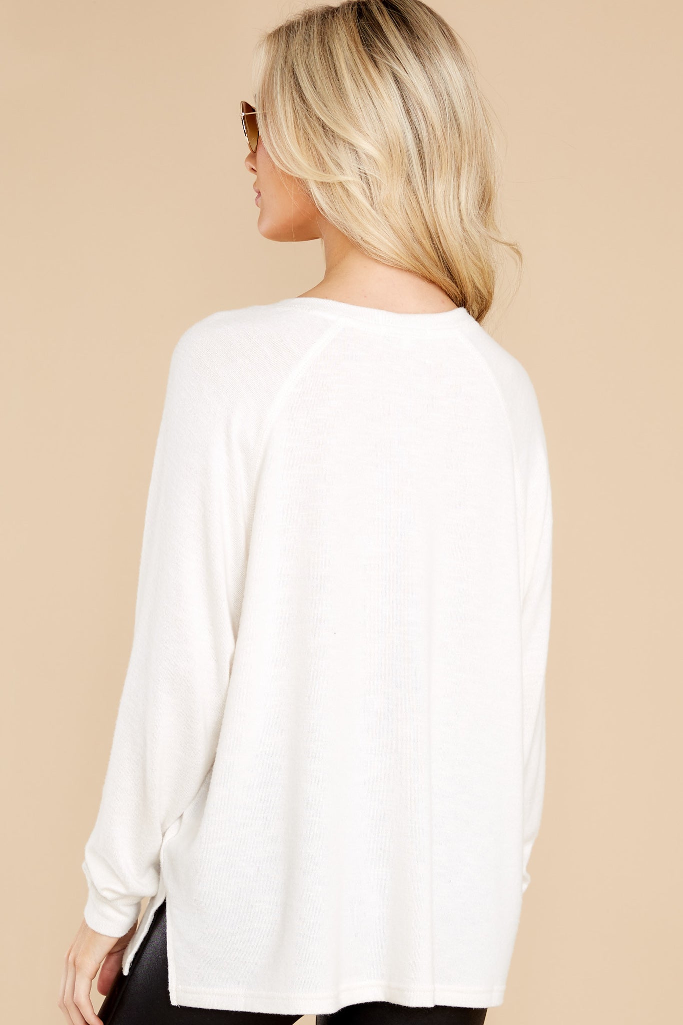 Lyndell Sandstone Brushed Slub Sweater Top