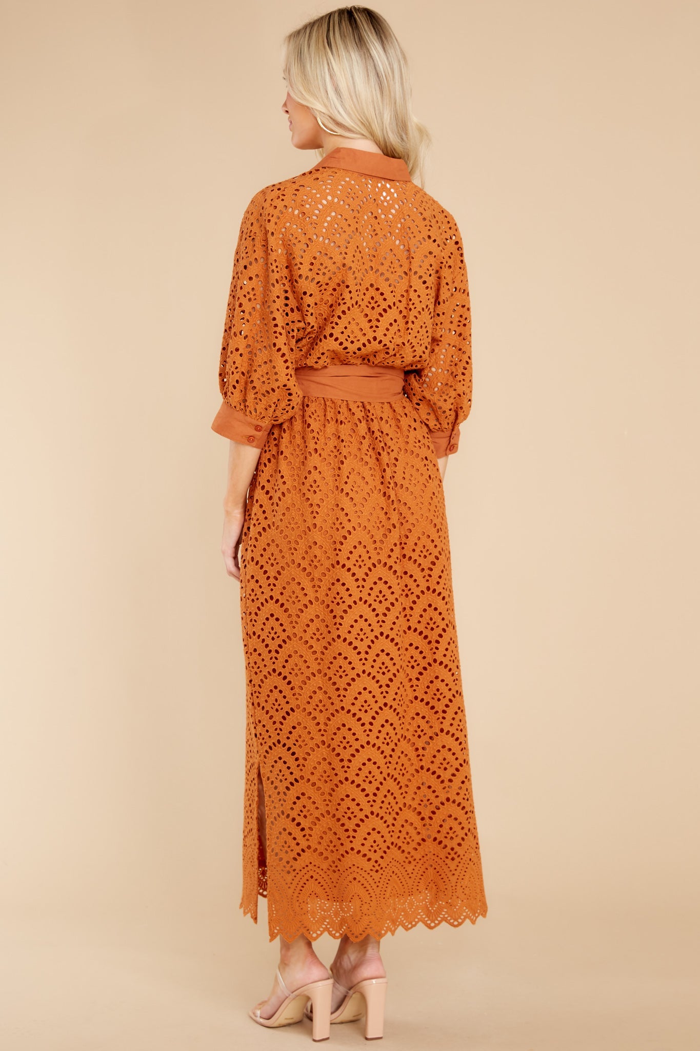 Krystel Eyelet Fall Long Dress