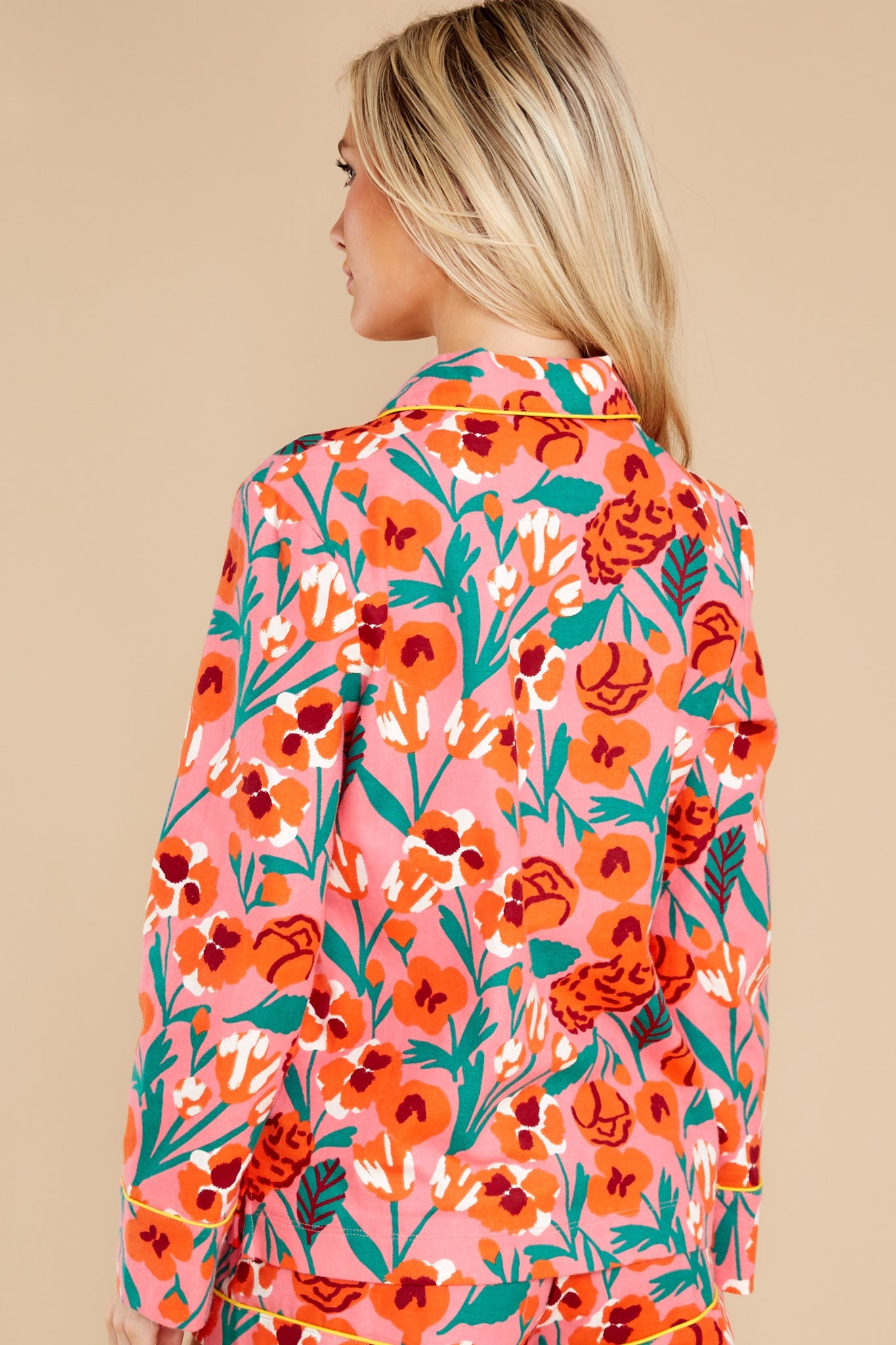 Leisure Pink Las Flores Long Sleeve Shirt