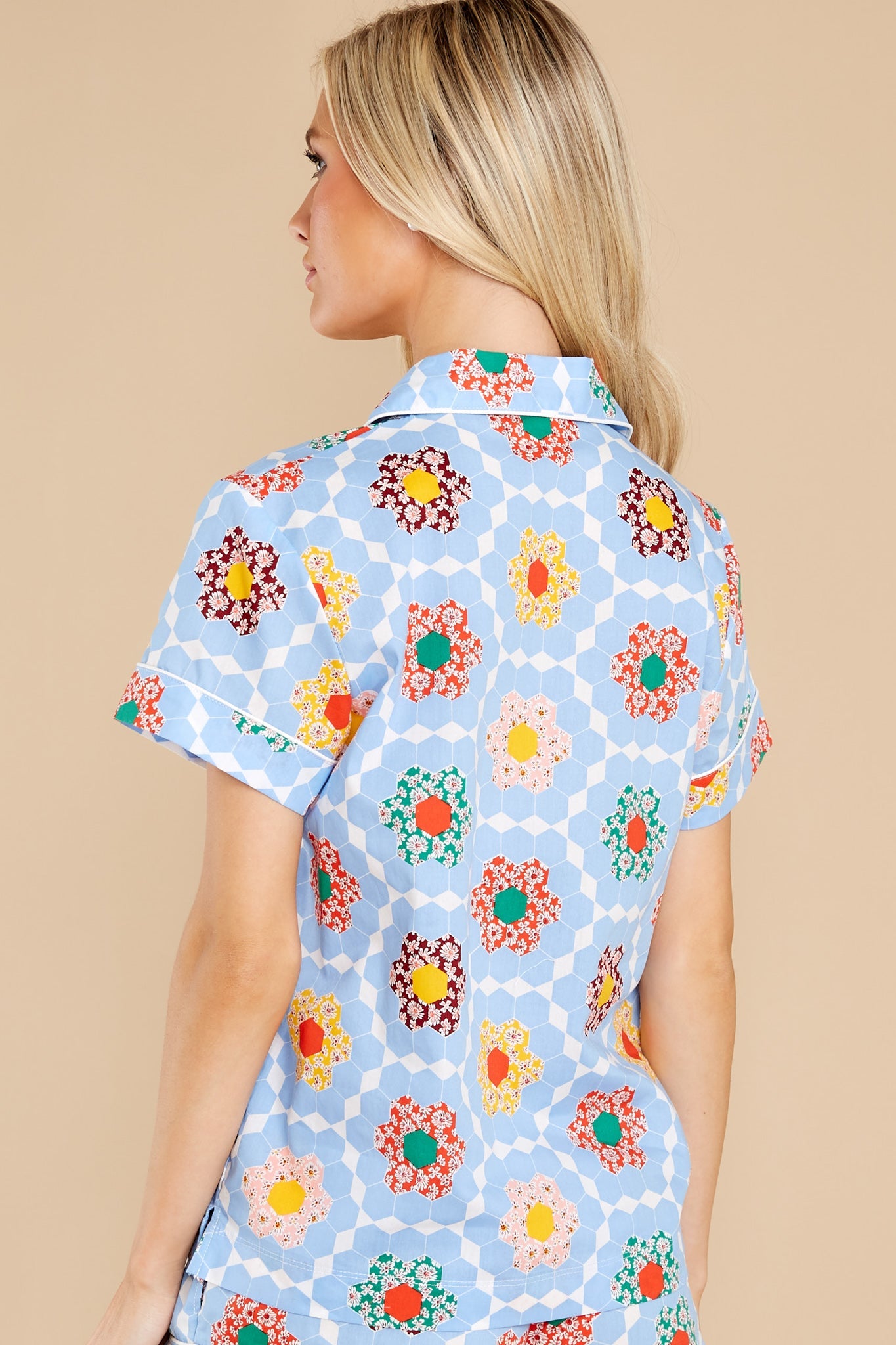 Leisure Patchwork Short Sleeve Shirt