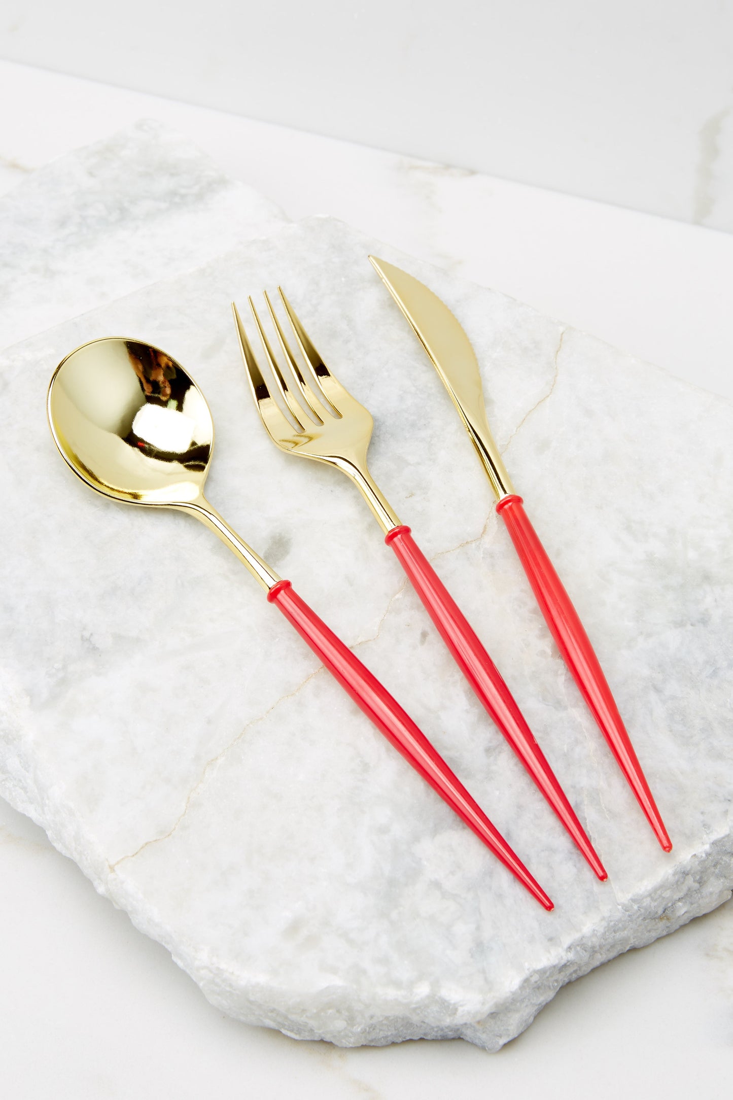 Bella Red And Gold Cutlery Set