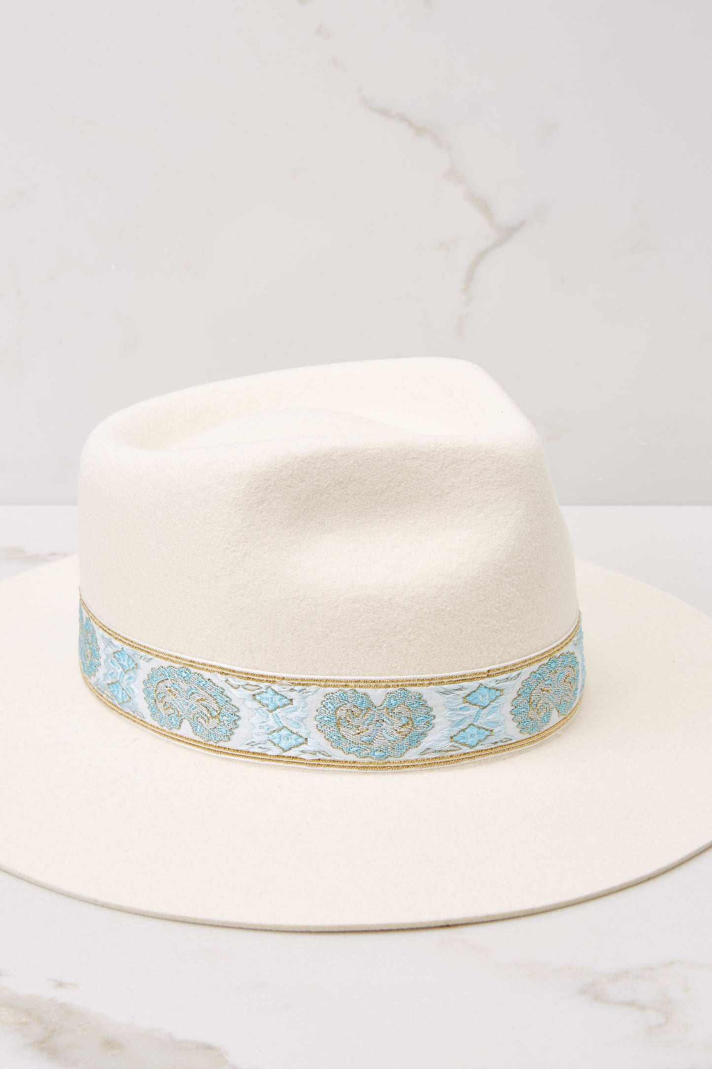 Aqua Beverly Ivory Hat