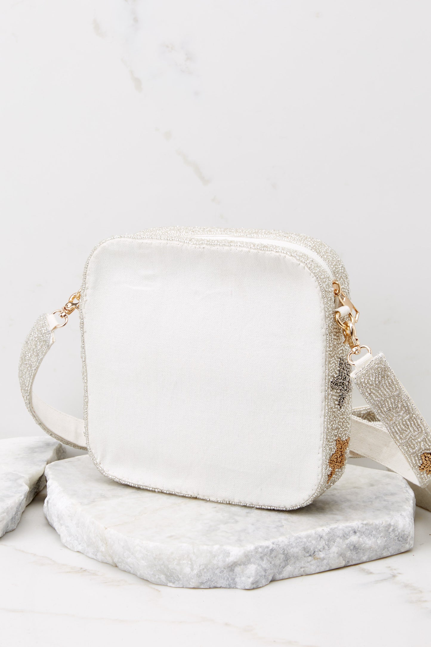Night Of Lights Silver Multi Beaded Bag