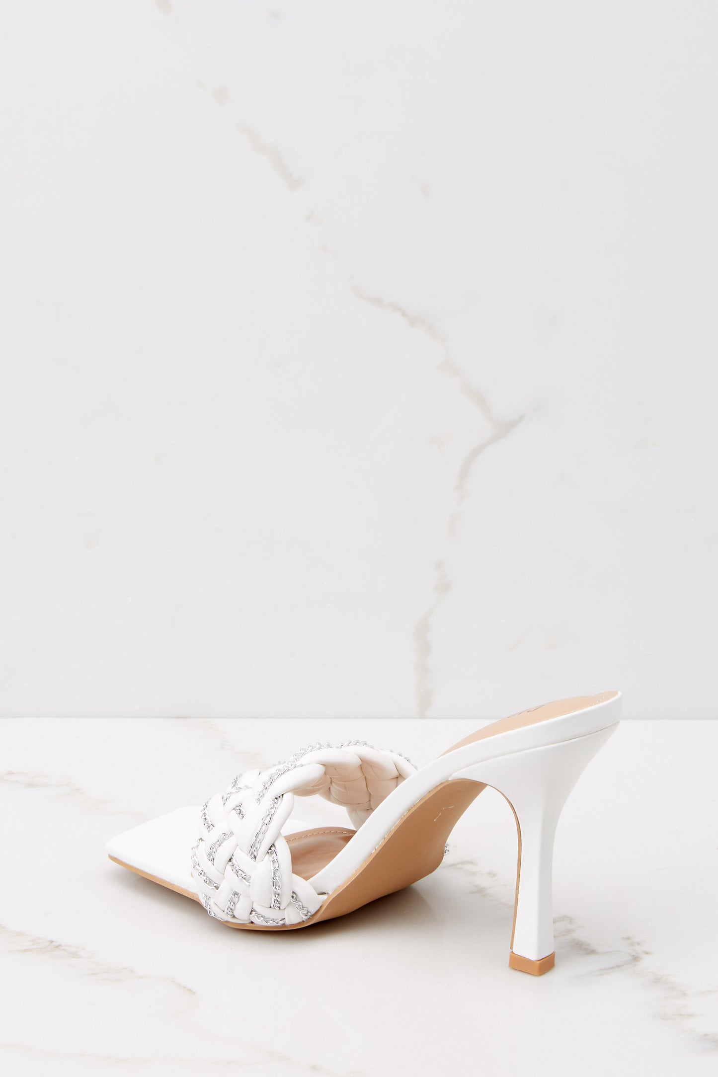 Beyond Belief White Braided Heels