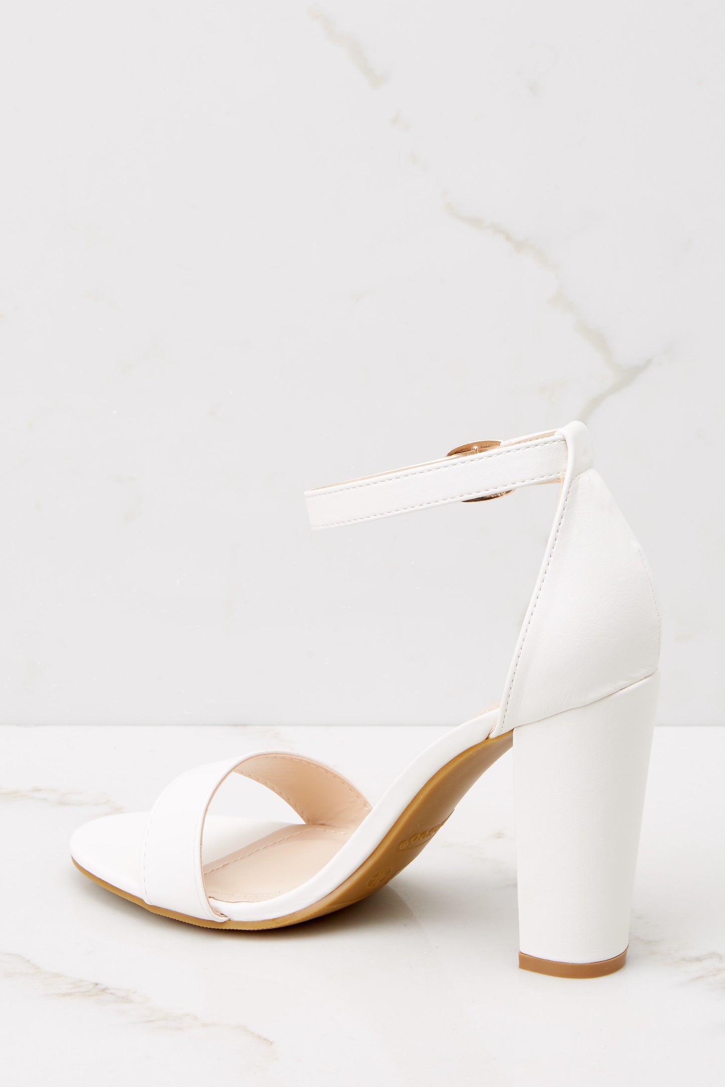 Plans To Dance White Ankle Strap Heels