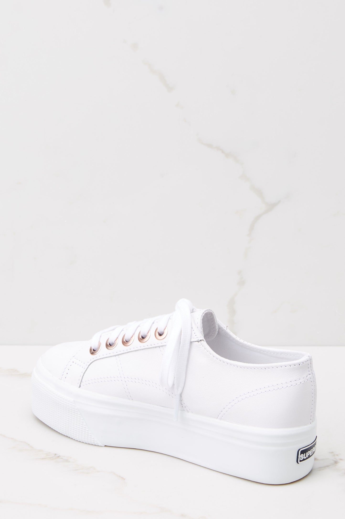 2790 Nappa White Rose Gold Big Eyelets Platform Sneakers