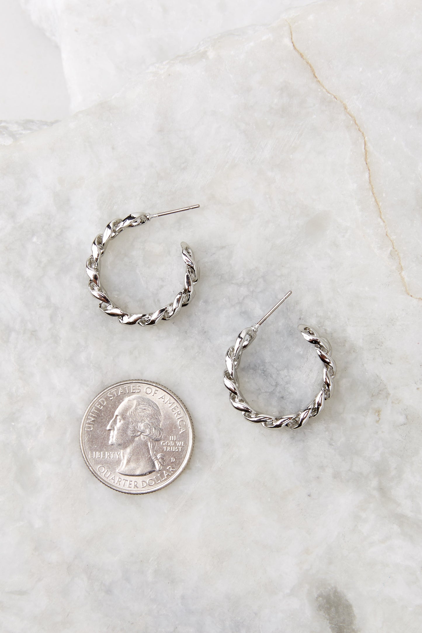 Turn Full Circle Silver Hoop Earrings