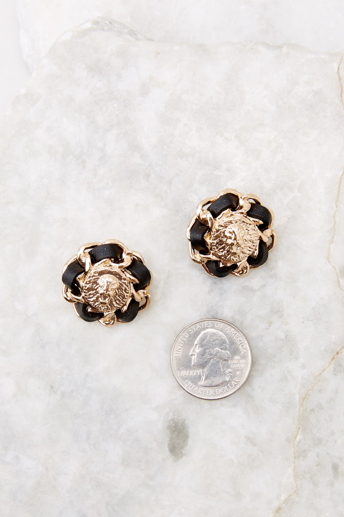 Dreamy Feeling Black And Gold Earrings